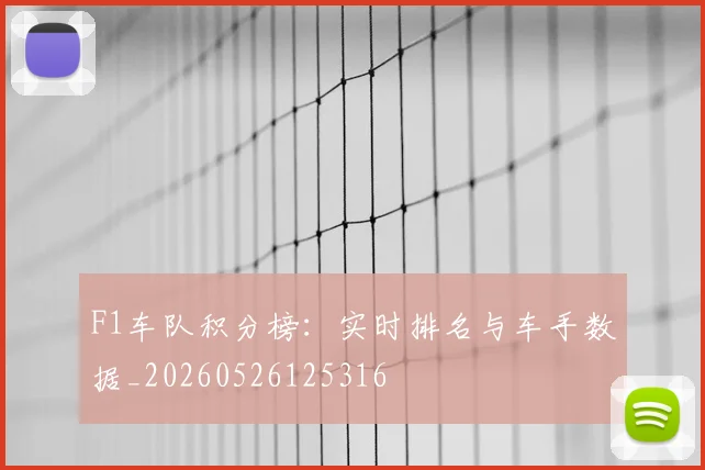 F1车队积分榜:实时排名与车手数据_20260526125316
